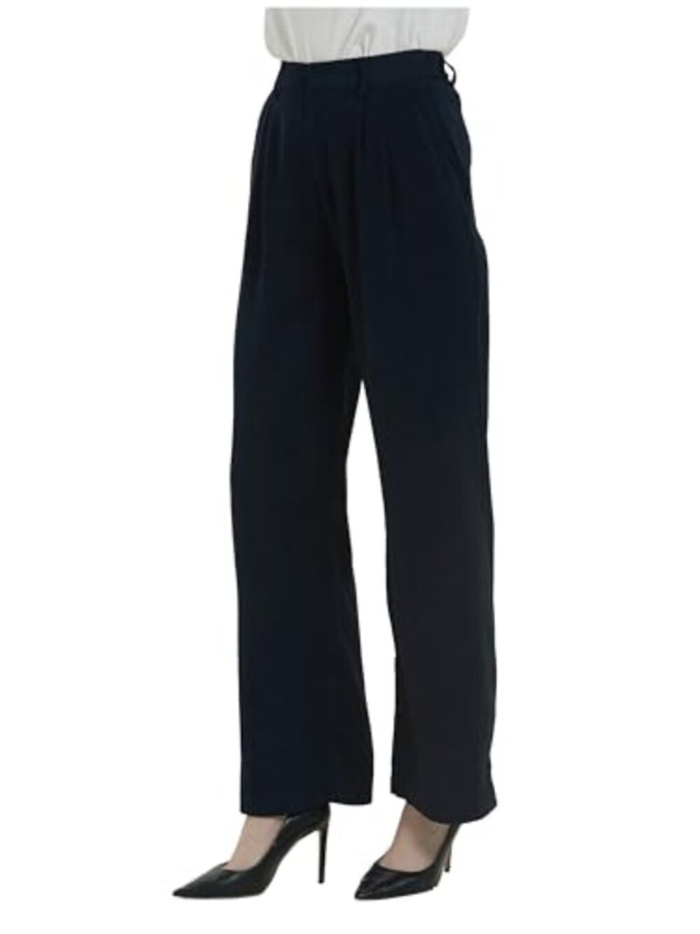 Women High Waist Straight Leg Business Work Suit Dress Pants Wide Leg